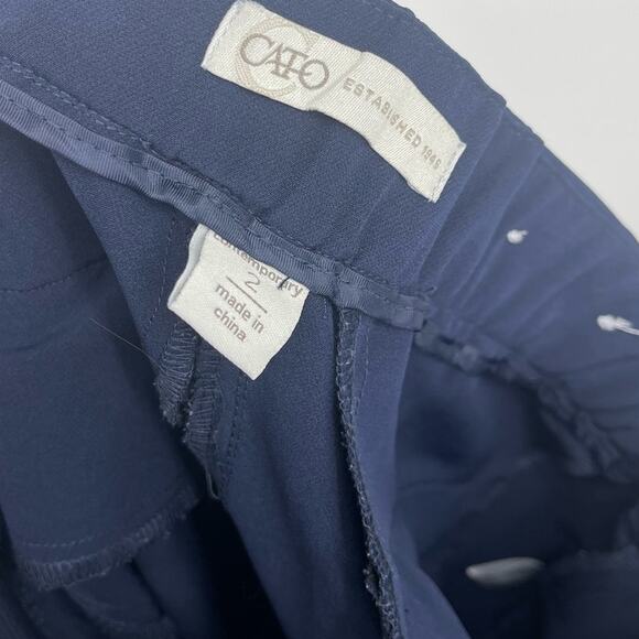 Catos Dress Pant Navy Blue Trousers Unhemmed Classic Front Pockets Contemporary - Picture 3 of 5